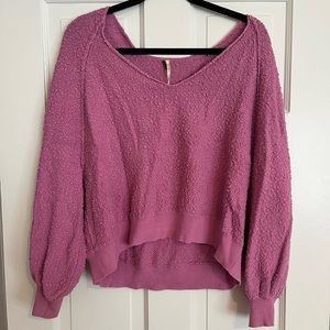 Pink Free People oversized pullover